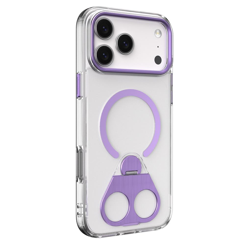 For iPhone 17 Pro Max Phone Case Compatible with MagSafe TPU Acrylic Back Cover with Ring Kickstand
