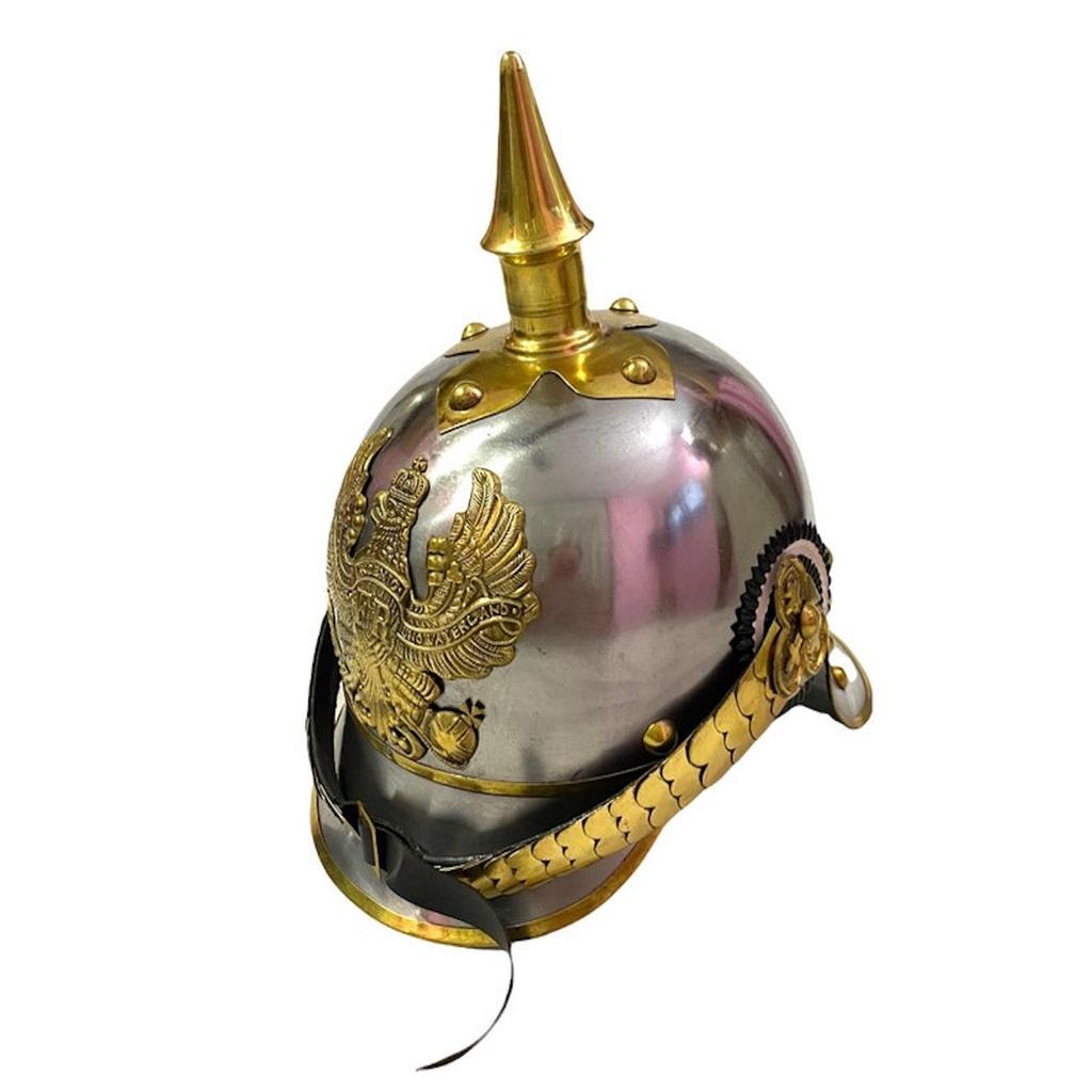 Немецкий шлем Pickelhaube Имперский прусский шлем Шипастый шлем WW1 Бронежилет Носимая офицерская каска