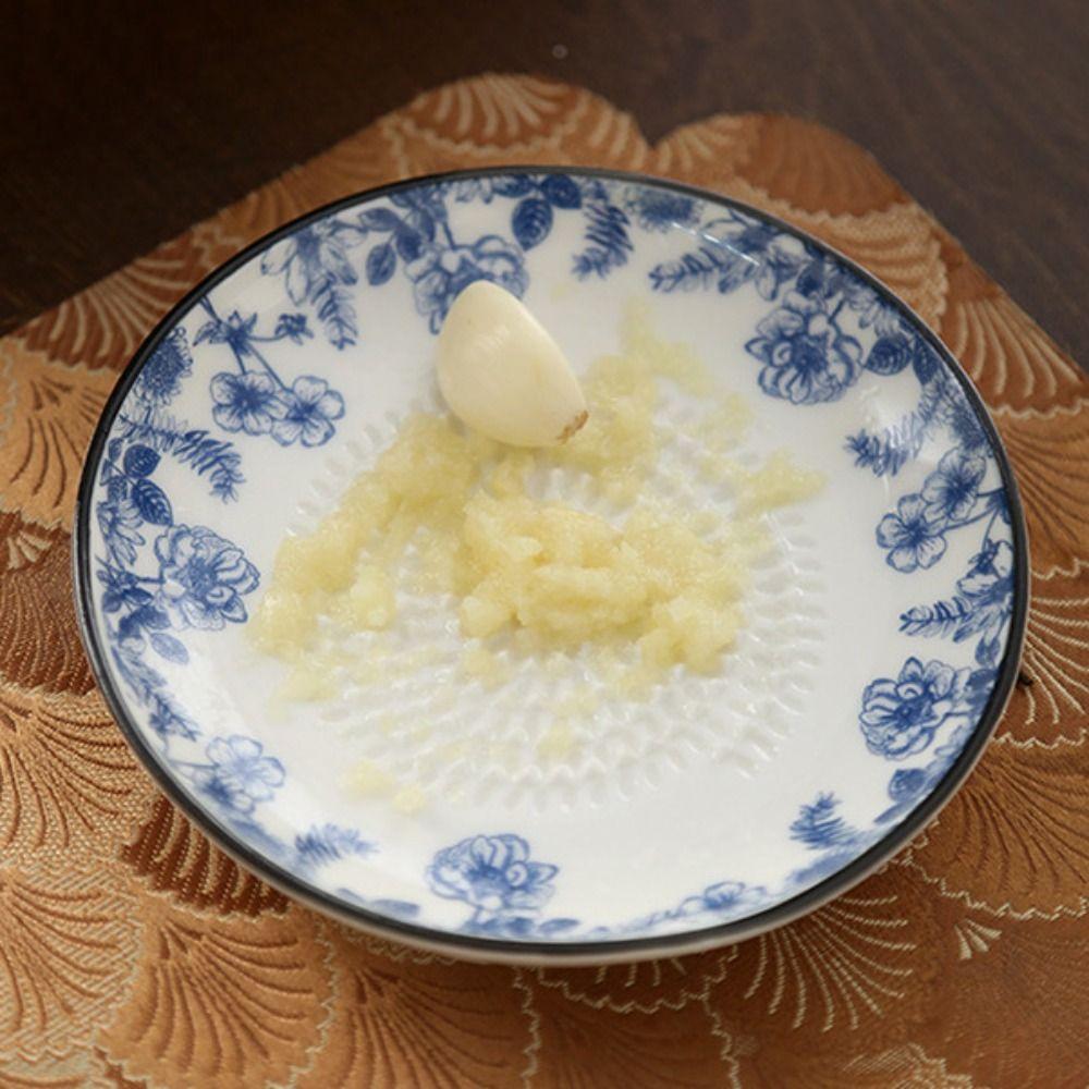 Ceramic Hand Garlic Ginger Masher Non-Slip Tomato Grater Dish Restaurants