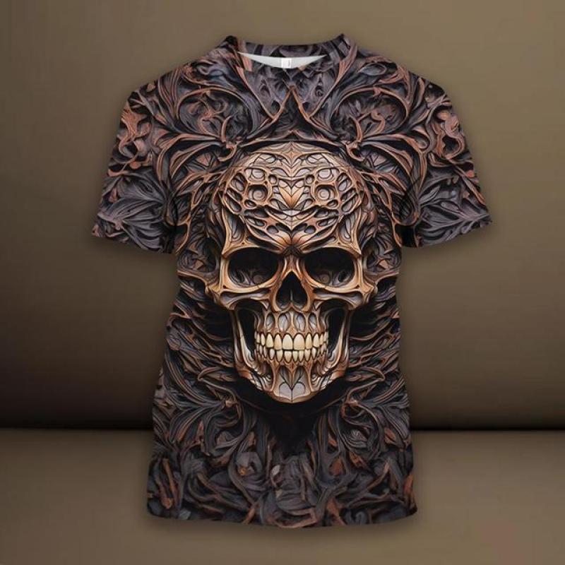 Мужские футболки с черепом и 3d принтом паука. Уличный дизайнер. Мужская одежда. Повседневная повседневная футболка с короткими рукавами. Свободная толстовка большого размера.