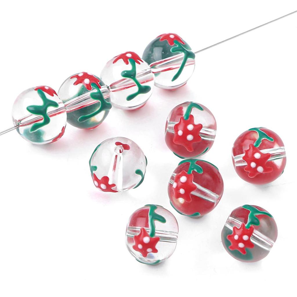 2 шт./пакет, ручная роспись, забавные цветные стеклянные бусины для DIY ожерелье, браслет, серьги, изготовление ювелирных изделий, аксессуары для рукоделия