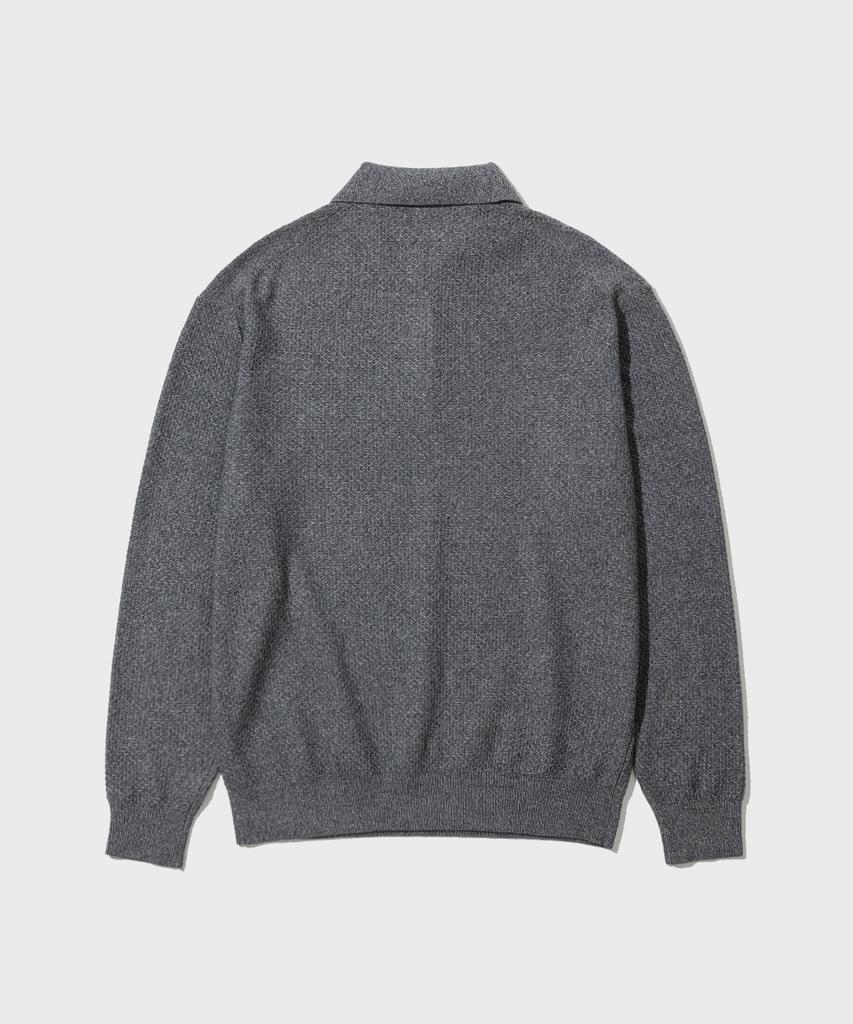 INTEMPOMOOD Soft Touch Waffle Collar Knit_Stone Gray