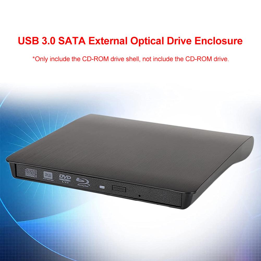 Drive Enclosure 5Gbps 12.7mm USB 3.0 SATA External DVD CD-ROM RW Player Optical Drives Enclosure Case for Laptop Desktop