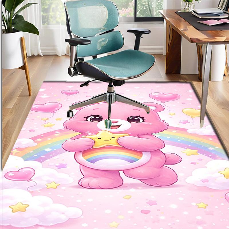 Care Bears Pattern Rug, Indoor/Outdoor Mat, for Picnic, Gameroom, Bedroom, Office, Living Room, Home Decor Carpet, Birthday Gift
