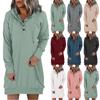 Women Casual Hoodies Long Sleeve Drawstring Pullover Top Dress