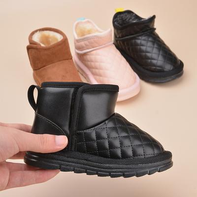 Детские утепленные зимние сапоги с бархатным верхом, короткие сапоги для малышей