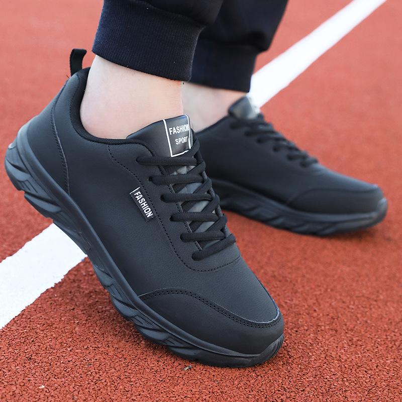 Autumn New Men's Shoes Large Size Leather Surface Ultra-light Sports Shoes Casual Student Board Shoes Running Shoes Factory