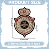 2 Styles 8Pcs Crown Bee Embroidered Patch Iron On Sew On Sequin Bead Patch Badge Decorative Repair Applique Patch for Backpacks Hats Clothes Jackets