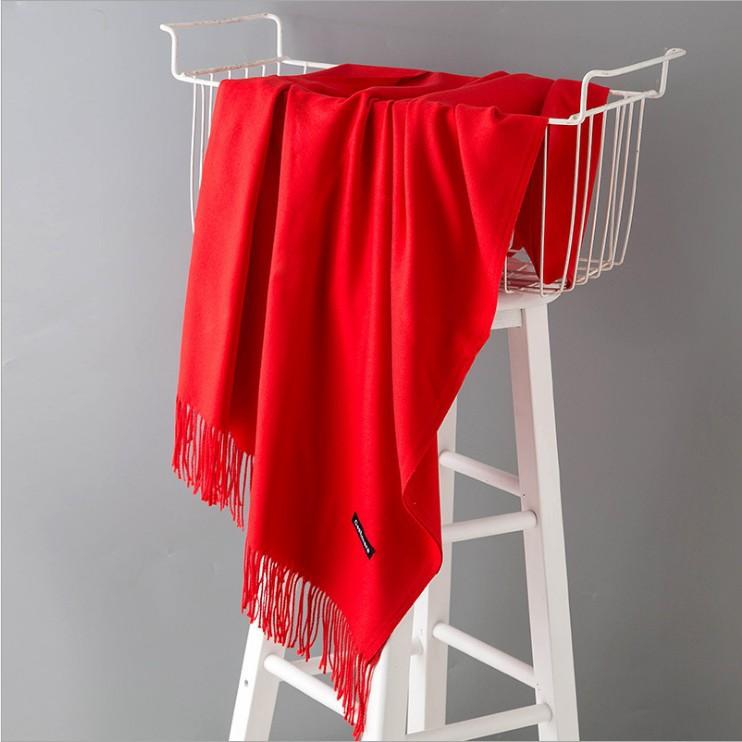 Однотонный шарф из искусственного кашемира для женщин, зимний, в корейском стиле, шаль и шарф двойного назначения, утолщенный, для подружки невесты и невесты, чтобы согреться осенью