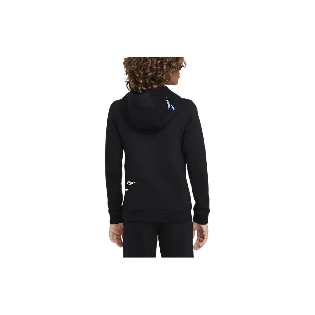 Nike Худи с многоцветной вышивкой, пуловер, черный, детские худи DM8027-010