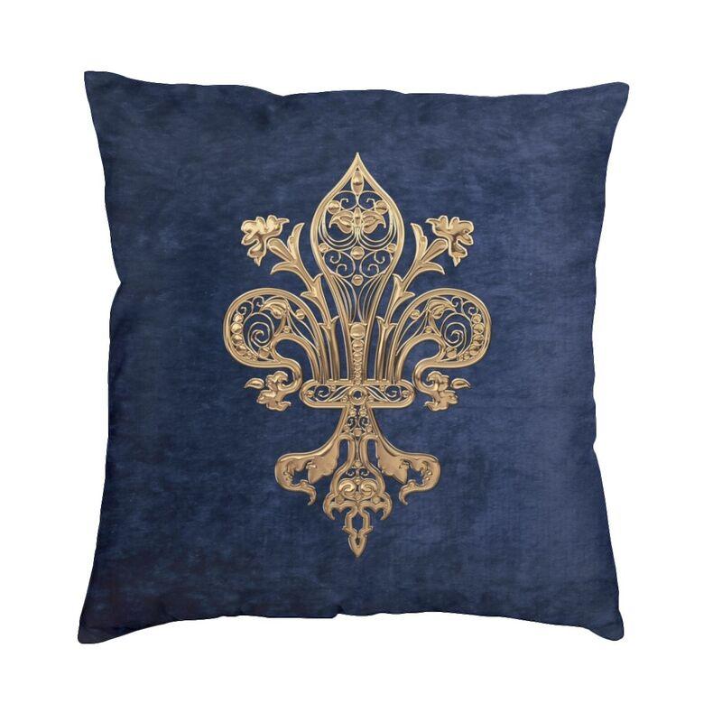 Роскошные Черно-Золотые Наволочки с Лилией (Fleur De Lis) Декор Милые Лилии Цветок Подушка для Стула Квадратная Наволочка