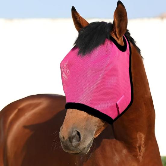 Защитная маска для лица от мух, защита от ультрафиолета на половину лица, летняя защита от насекомых-вредителей, регулируемая дышащая сетка для лошади