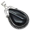 Pendant Grey Botswana Agate Gemstone Mother's Day Gift Silver Jewelry 2.25"