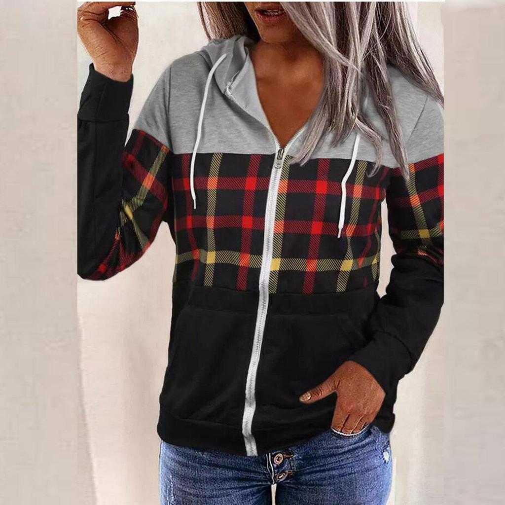 Женская толстовка с капюшоном на молнии с европейским и американским принтом осень/зима