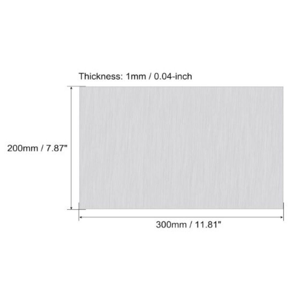 1Pc 300 X 200mm Rectangle Aluminum Plate Silver Tone Machinery Parts Industry Welding Crafting