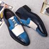 Fashion Men Hot Selling Fashion Dress Shoes PU Spliced Lace Up Business Office Derby Shoes British Social Shoes Size 38-48 Men Shoes