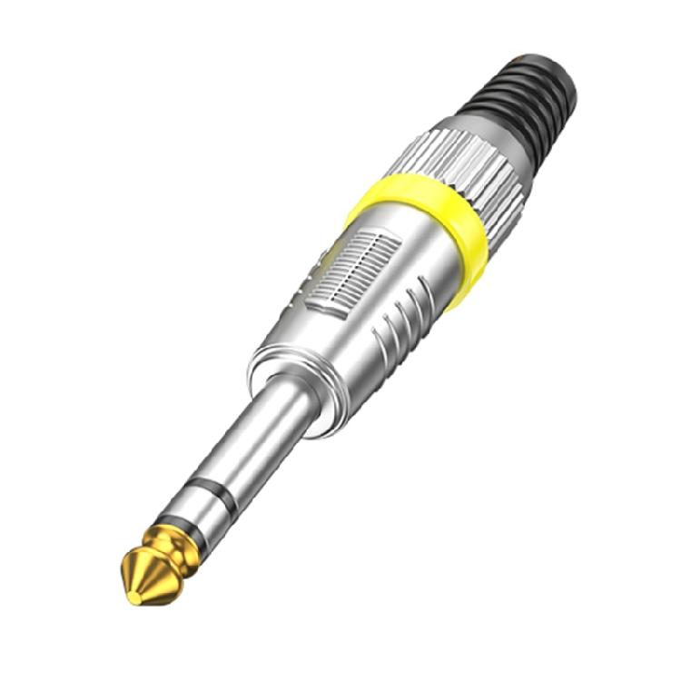 Professional Male Connector 6.35mm Gold Contacts Metal Housing Secure Threaded For Broadcasters Live Sound