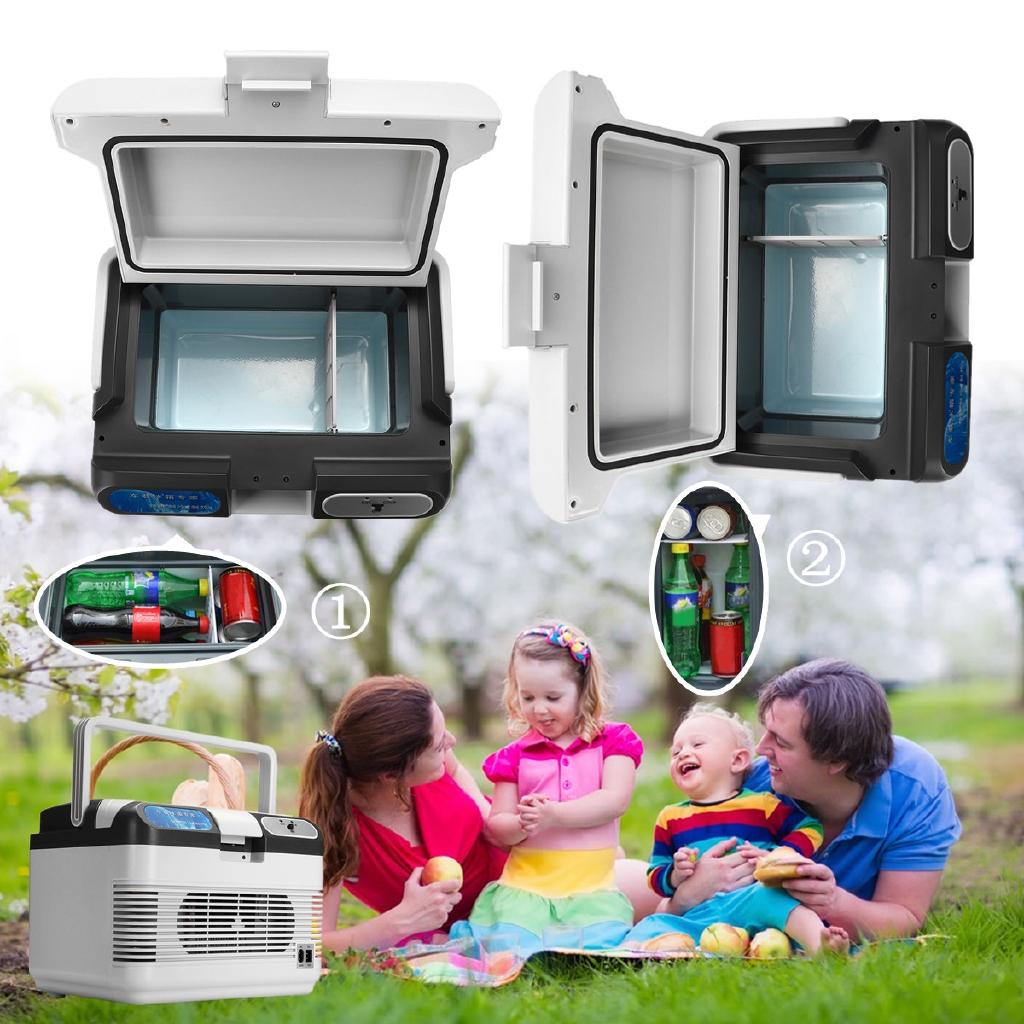12 В/240 В 60 Вт портативный мини-холодильник для автомобиля, кемпинга, дома, холодильник-кулер 12 л/теплее с 2 способами зарядки с ручкой