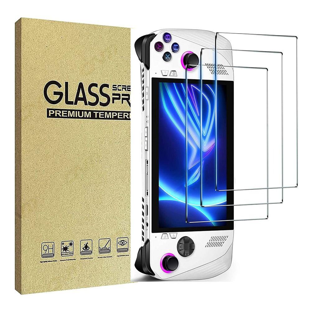 3pcs Handheld Console Screen Protector HD Tempered Glass for Asus ROG Ally Anti Fingerprint