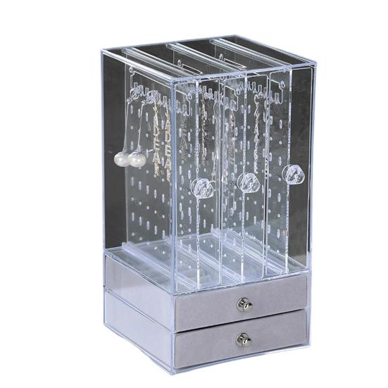 Полка для хранения ювелирных изделий, прозрачная большая вместительная пылезащитная вертикальная подставка для сережек, ящик для хранения ювелирных изделий, ящик для хранения ювелирных изделий