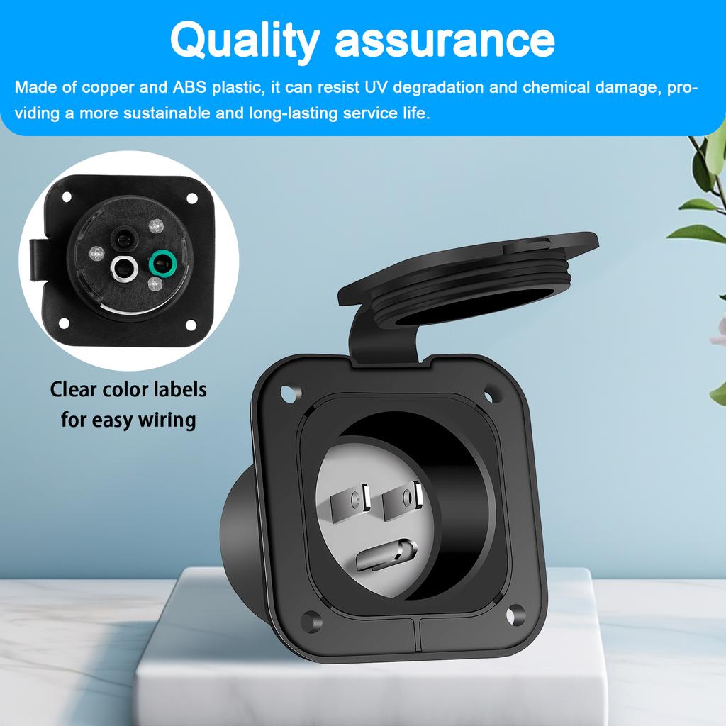 1/2Pcs 15 125V Amp Inlet Shore Power Flanged Receptacle NEMA5-15 RV Power Inlet With Waterproof Cover for RV Camper Car Trailer