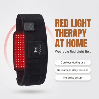 Mvolo® Портативный носимый световой пояс – Устройство с красным светом и инфракрасными светодиодами – Беспроводной дизайн для повседневного комфорта