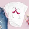 Women Tshirt Cartoon Clothing Cheers Red Wine 90S T Shirt Ladies Graphic Print Tee Tops 90S Short Sleeve Female T-Shirt Clothing