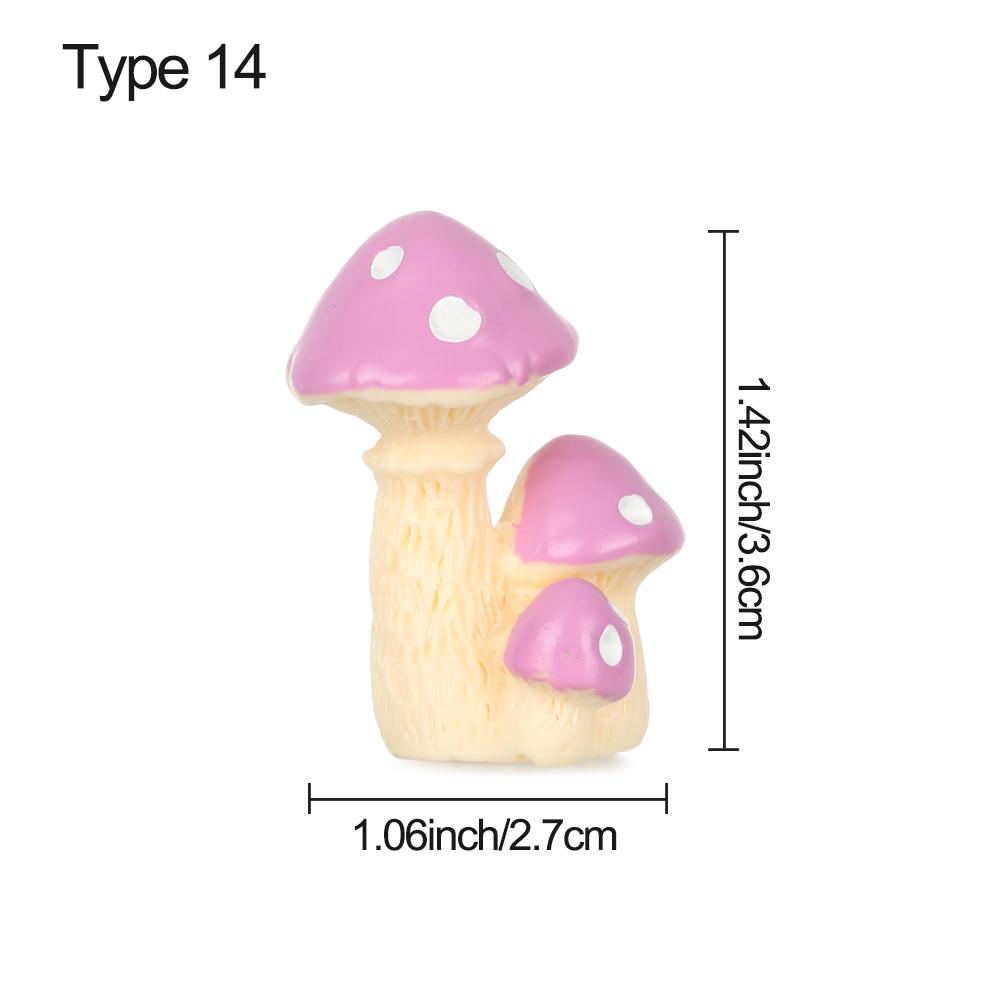 Bonsai Ornament Mushroom Figurines Miniature Mushroom House Gnome Terrarium Micro Landscape