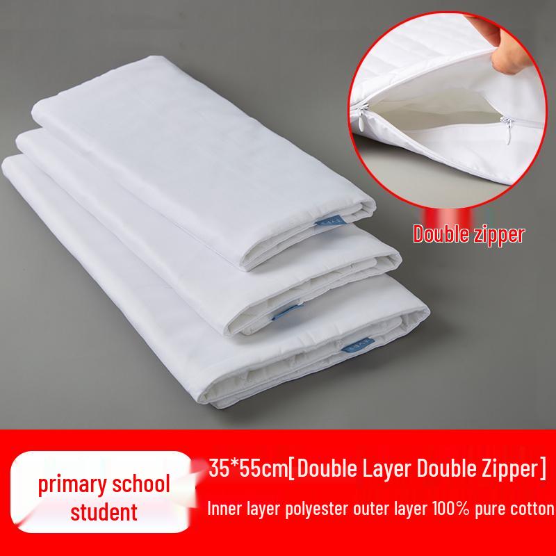 Наволочка для подушки с гречневой лузгой: Чистый хлопок, Двойная молния, Утолщенный, Безопасный для детей мешок для наполнителя подушки, Домашний текстиль.