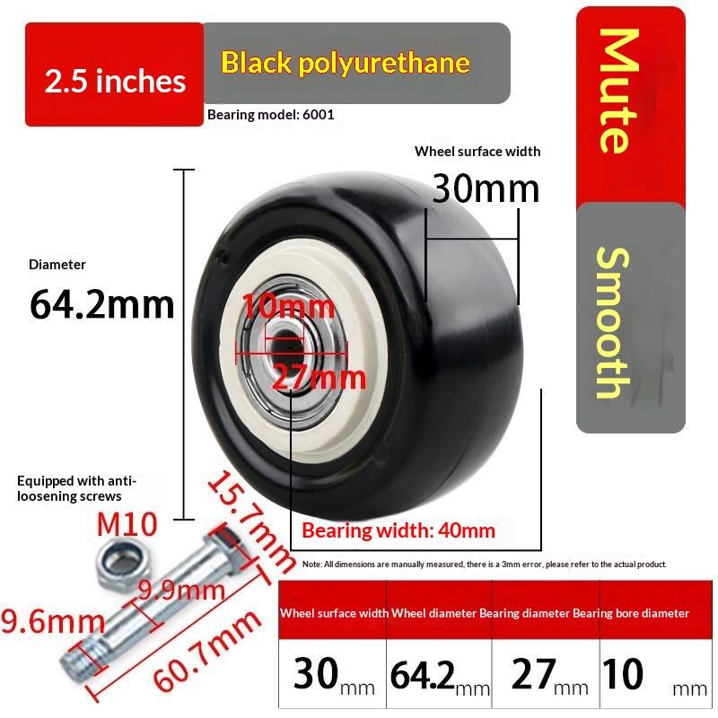 Heavy Duty Replacement Caster Wheels Wear-Resistant 1 Set 1.5/2/2.5/3/4/5 Inch for Kitchen Cabinets Workbench Use