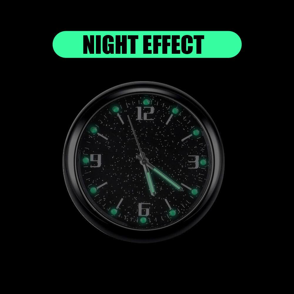 Светящиеся часы на приборную панель автомобиля с функцией ночного видения - Премиальные автомобильные интерьерные часы с дизайном звездного неба, диаметр 4 см