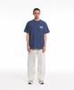 CREAM SODA LAB Crsdel Small Logo Garment Dyed Pigment Short Sleeve T-Shirt Steel Blue White