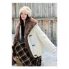 Women Thick Fur Collar Workwear Padded Parka Long Sleeve Winter Coat