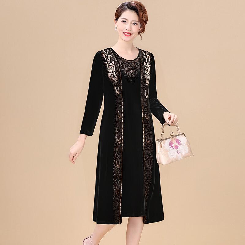XUEXI Velvet Formal Dress for Mothers