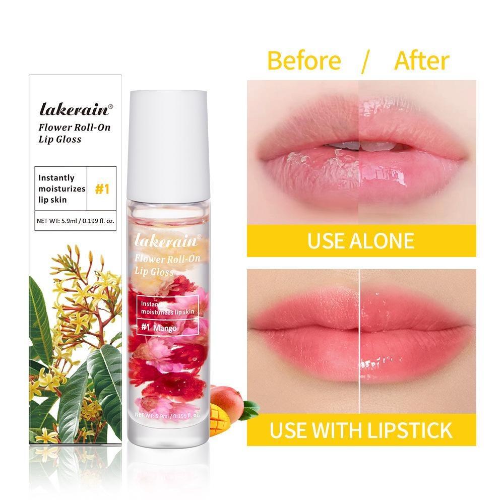 6 мл Real Flower Roller Lip Oil, питательный и увлажняющий цветочный бальзам для губ, глубокий уход за губами