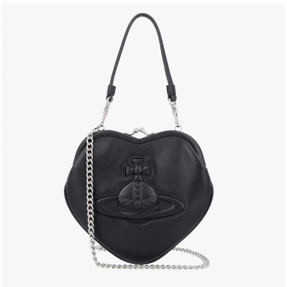 Vivienne Westwood Bell Vegan Bio Green Grain Heart Pulse Chain Shoulder Bag 4b01