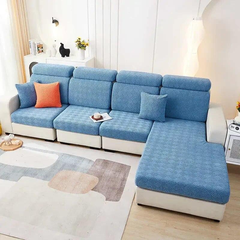 Livingroom Stretch Jacquard Fleece Sectional Sofa Covers Anti-Slip Couch Cushion Slipcover Sofa Mat Cover for Home Hotel
