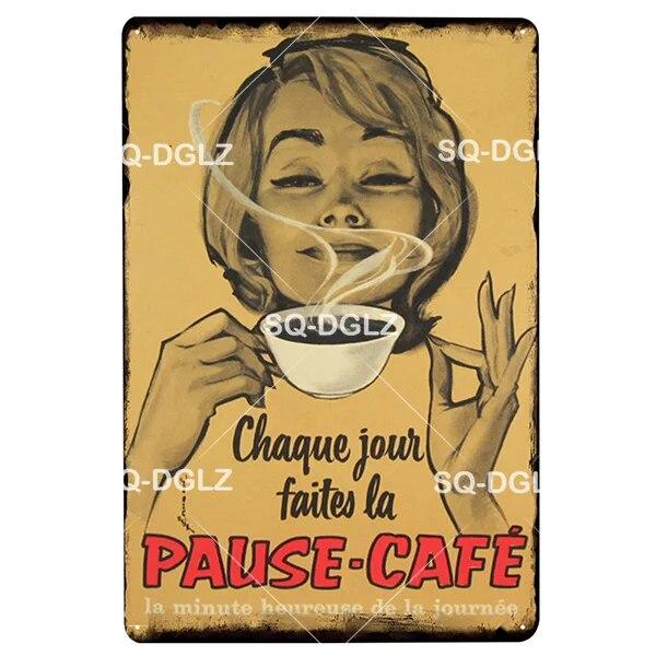 Coffe Metal Sign Plaque Metal Vintage Pub Bar Decor Tin Sign Coffee Shop Plate Poster Home Decor Art Painting Wall Sticker