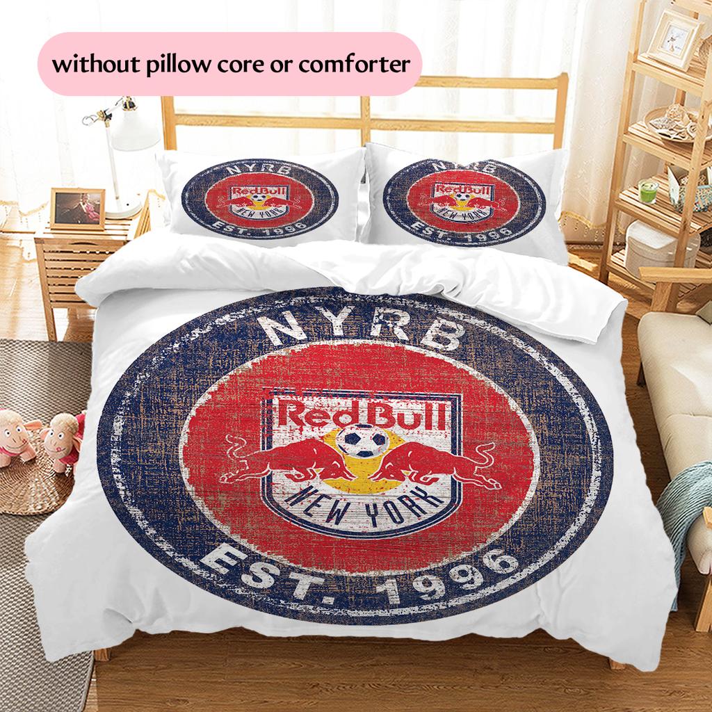 New York Red Bulls Pattern Bedding Home Decoration Birthday Gift (1 * duvet cover + 2 * pillowcase, without core)