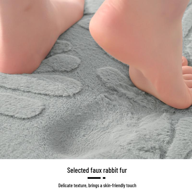 Впитывающий коврик из пены с эффектом памяти с противоскользящим покрытием и имитацией кроличьего меха