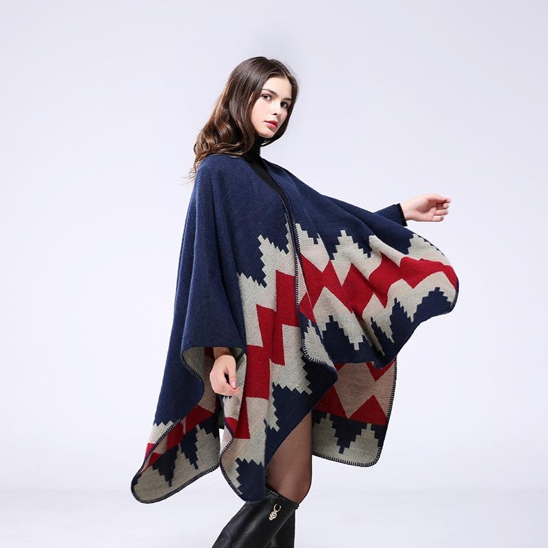 AEC Hand-sewn Edge Thickened and Lengthened Open Hot-selling Cape Air Conditioner Warm Decorative Shawl Scarf