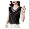Women Solid Lace Tank Top Lady Extra Soft Elastic Sleeveless Pullover