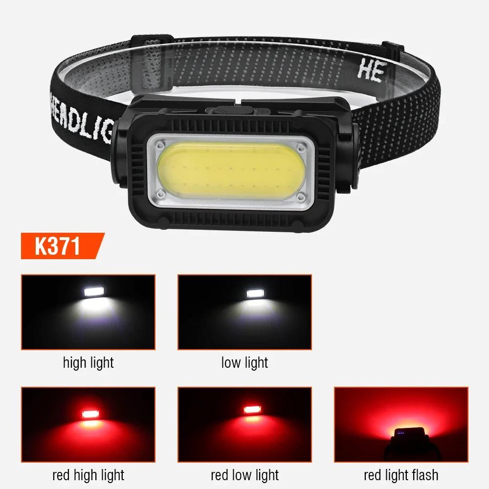 Mini COB Headlamp Type-C Charging Headlights Super Bright 300LM 18650 Head Torch Camping Emergency Portable Waterproof Lantern