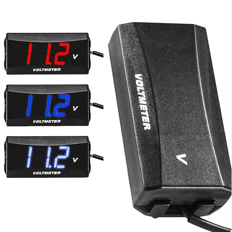 New 1PC Car Audio Gauge LED Display 12V Meter Waterproof Voltage Gauge Meter DC 12-60V Car Digital Voltmeter