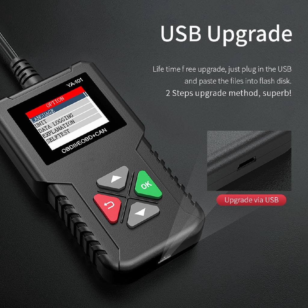 YA101 OBD Автомобильный Диагностический Авто Диагностический Инструмент Тестирование Аккумулятора Чтение Очистка Кодов Ошибок OBD Автомобильный Сканер 12В