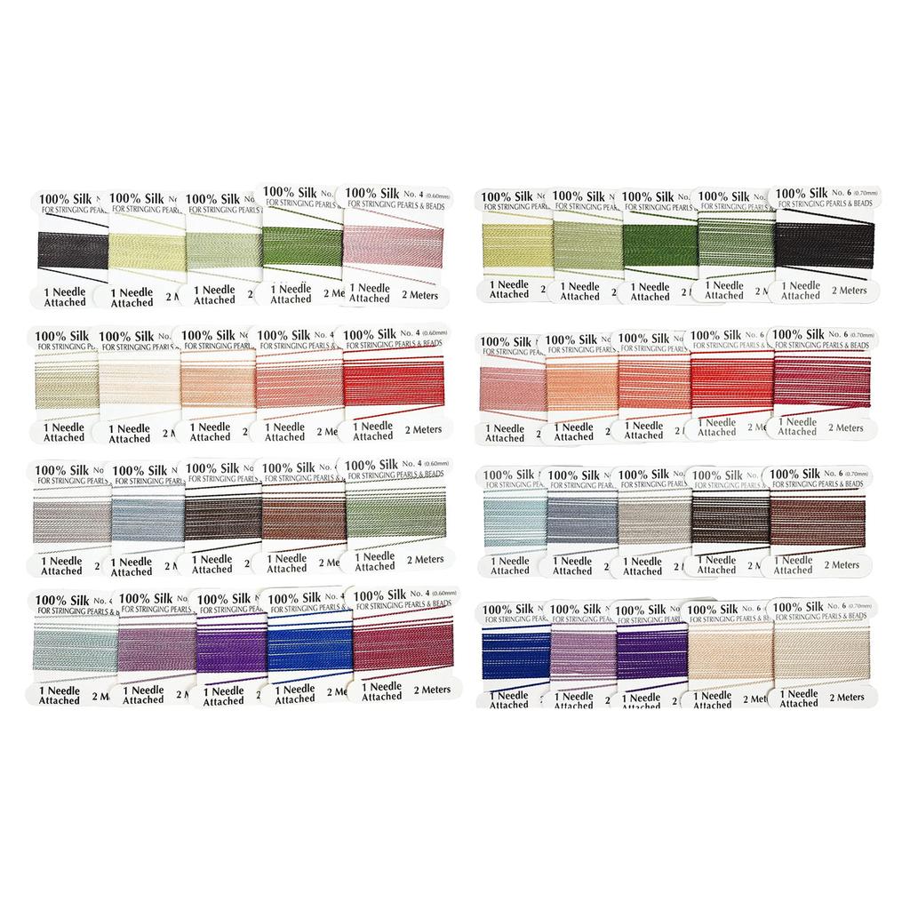 20 шт. шелковый шнур с бусинами, разноцветный шелковый шнур с игольчатым концом для ювелирных изделий, принадлежности для бисероплетения, плетеная нить 0,6 мм/0,7 мм