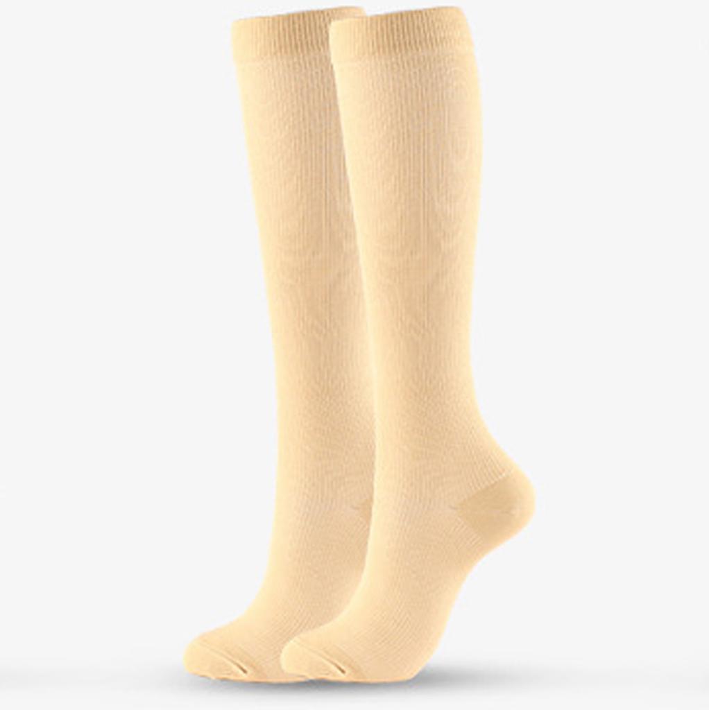 Мужские и женские однотонные нейлоновые длинные компрессионные носки для занятий спортом на открытом воздухе