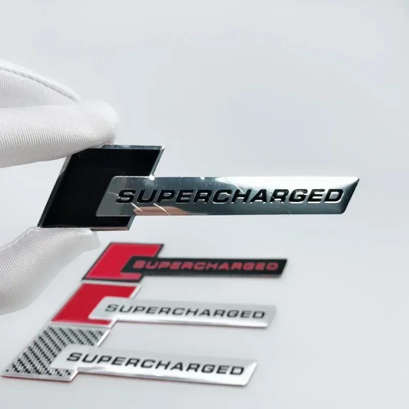 New 3D Aluminum Alloy Supercharged Logo Car Rear Trunk Fender Emblem Badge Stickers Decal for T A3 A4 A5 A6 A7 A8 Q3 Q5 Q7