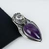 Подвеска с натуральным аметистом, серебро 925 пробы — дизайн ручной работы, повседневные украшения, уникальные подарки на день рождения с аметистом