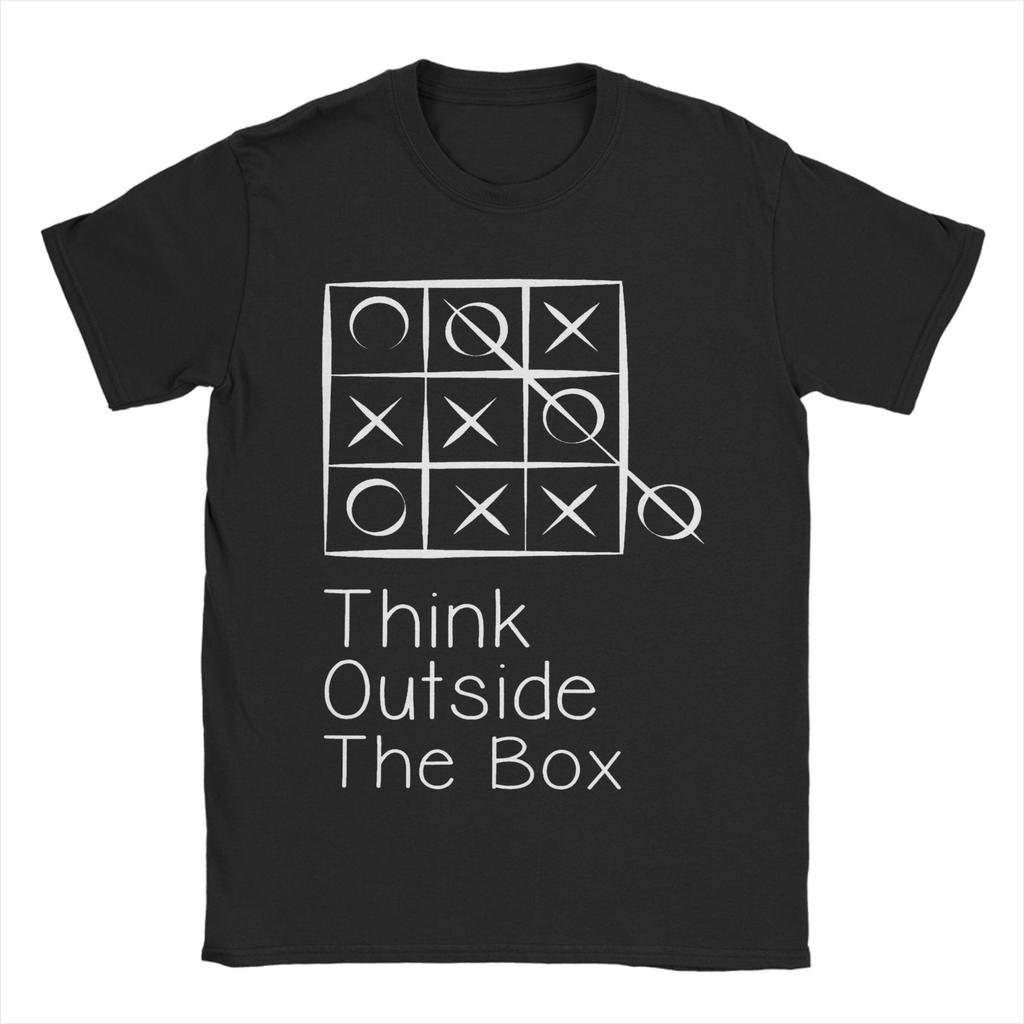 Think Outside The Box Tic Tac Toe Tshirts For Unisex Unisex Novelty Pure Cotton Tee Shirt Short Sleeve T Shirts Gift Idea Tops